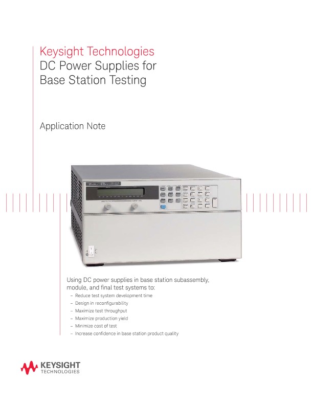 DC Power Supplies for Base Station Testing PDF Asset Page | Keysight