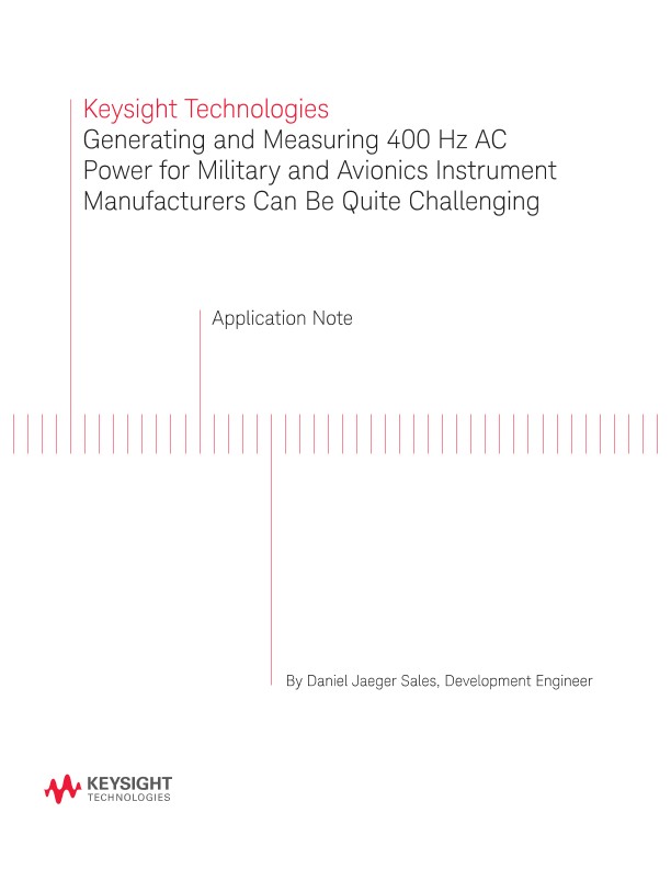 Generating and Measuring 400 Hz Power with Power Source/Analyzers