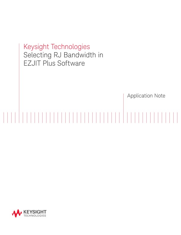 Selecting Random Jitter (RJ) Bandwidth in EZJIT Plus Software