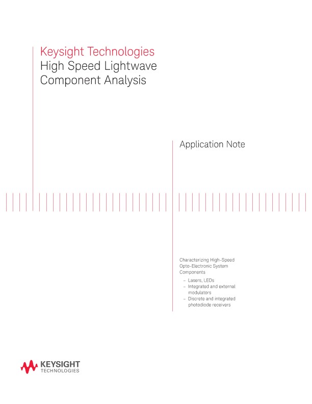 High Speed Lightwave Component Analysis 