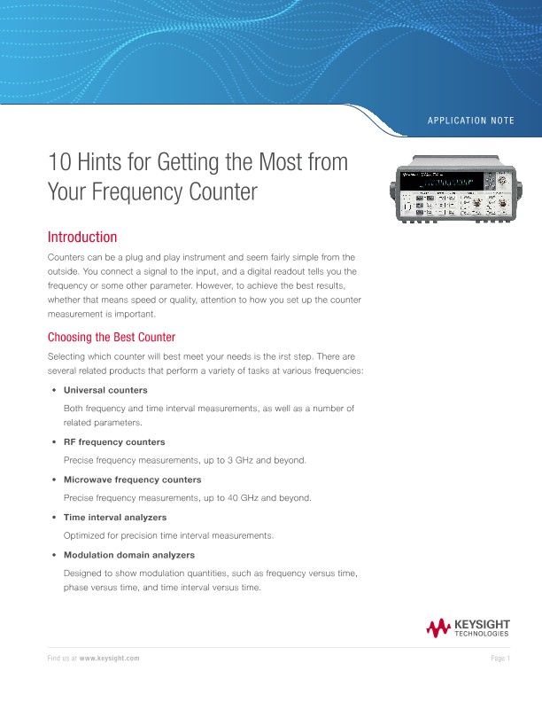 Choosing the Best Frequency Counter: 10 Hints