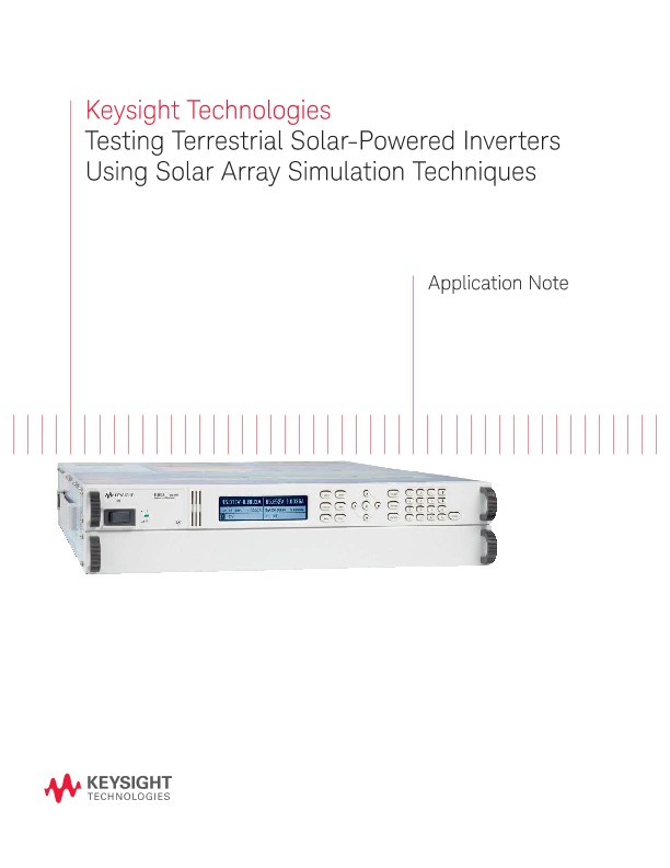 Testing Terrestrial Solar-Powered Inverters PDF Asset Page | Keysight