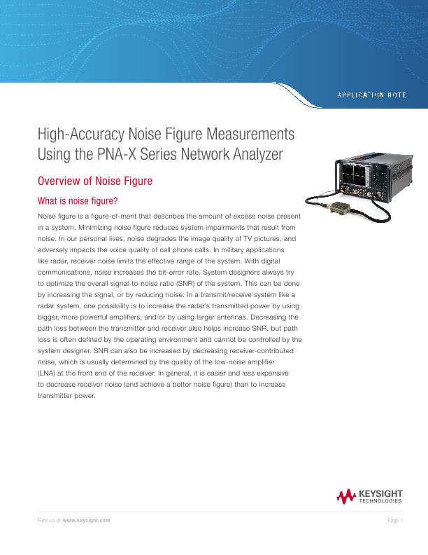 High-Accuracy Noise Figure Measurements with Network Analyzers