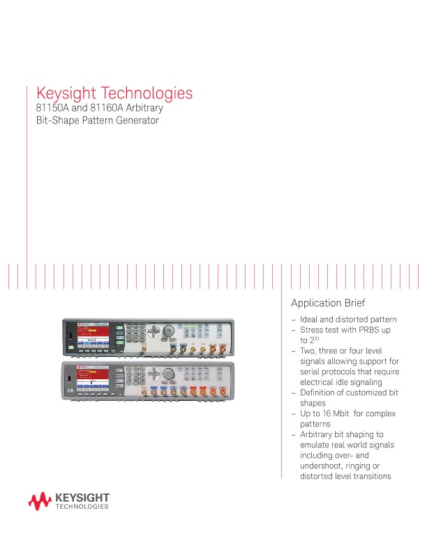 Arbitrary Bit-Shape Pattern Generators PDF Asset Page | Keysight