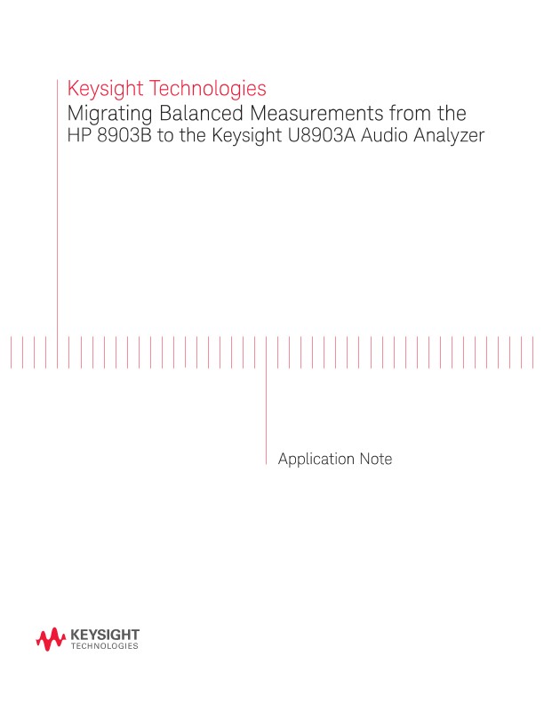 Migrating Balanced Measurements from 8903B to U8903A
