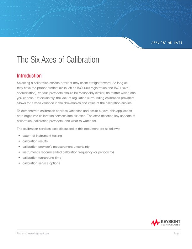 The Six Axes of Calibration