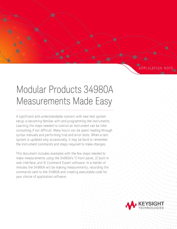 Modular Products 34980A Measurements Made Easy