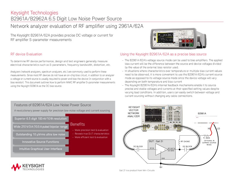 Perform MMIC Amplifier S-parameter Measurements