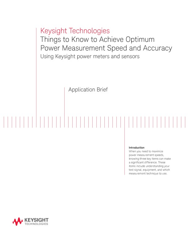 How to Achieve Optimum Power Measurement Speed and Accuracy