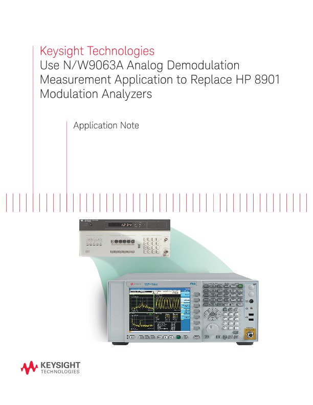 Replacing Modulation Analyzers with N/W9063A Applications