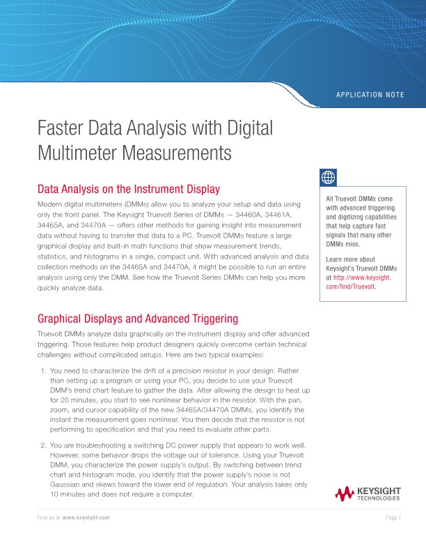 Faster Data Analysis with Digital Multimeter Measurements