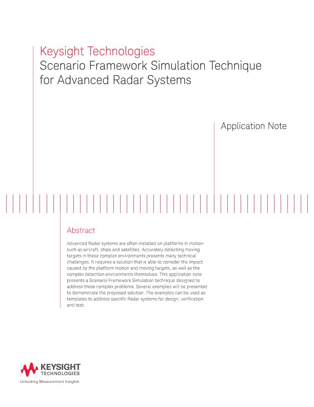 Scenario Framework Simulation Technique for Advanced Radar Systems