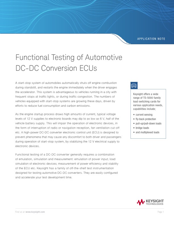 Functional Testing of Automotive DC-DC Converter ECUs