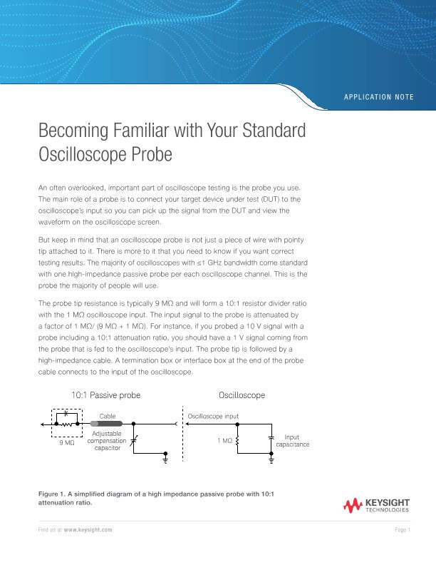 Becoming Familiar with your Standard Oscilloscope Probe