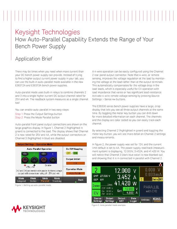 How Auto-Parallel Capability Extends the Range of Bench Power Supply