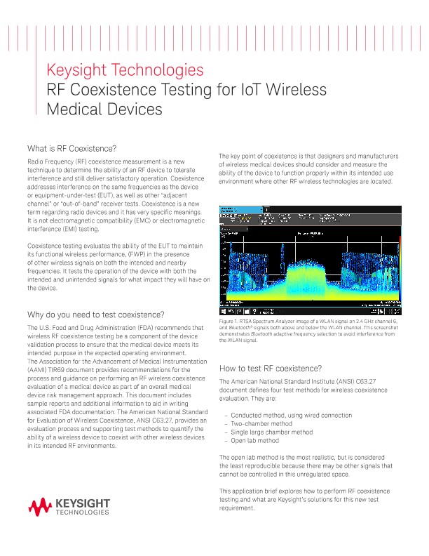 RF Coexistence Testing for IoT Medical Devices