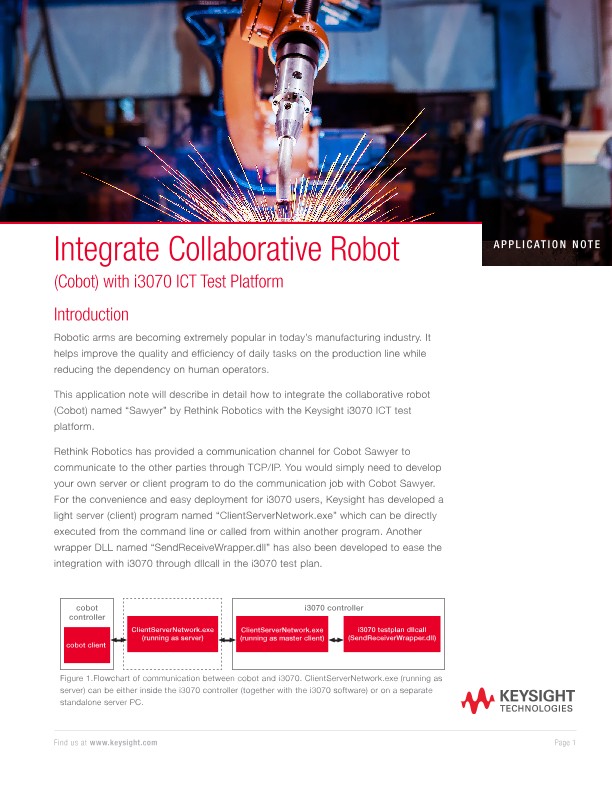 Integrate Collaborative Robot (Cobot) with i3070 ICT Test Platform