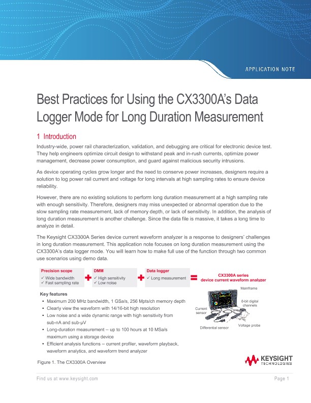 Best Practices for Using the CX3300A’s Data Logger Mode