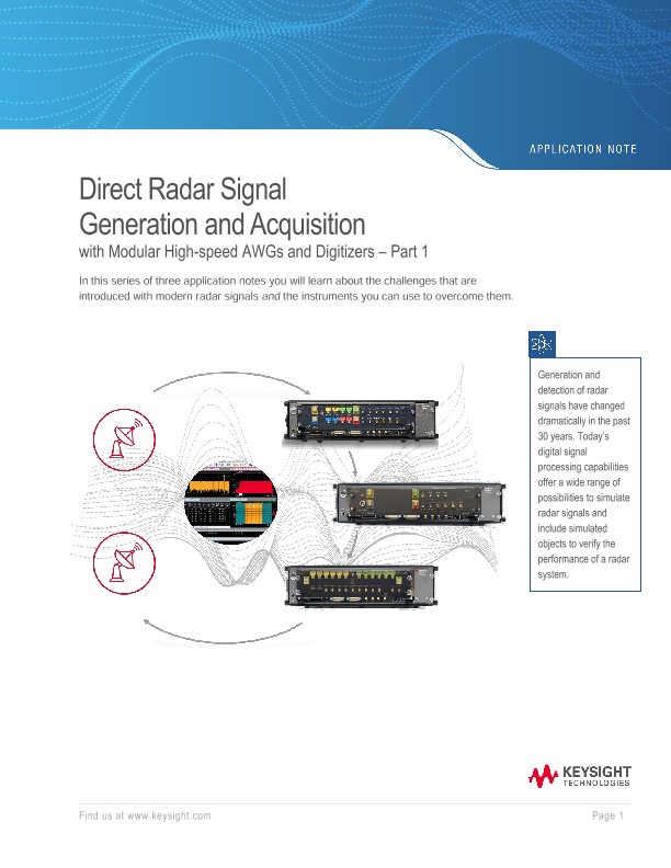 Direct Radar Signal Generation and Acquisition – Part 1
