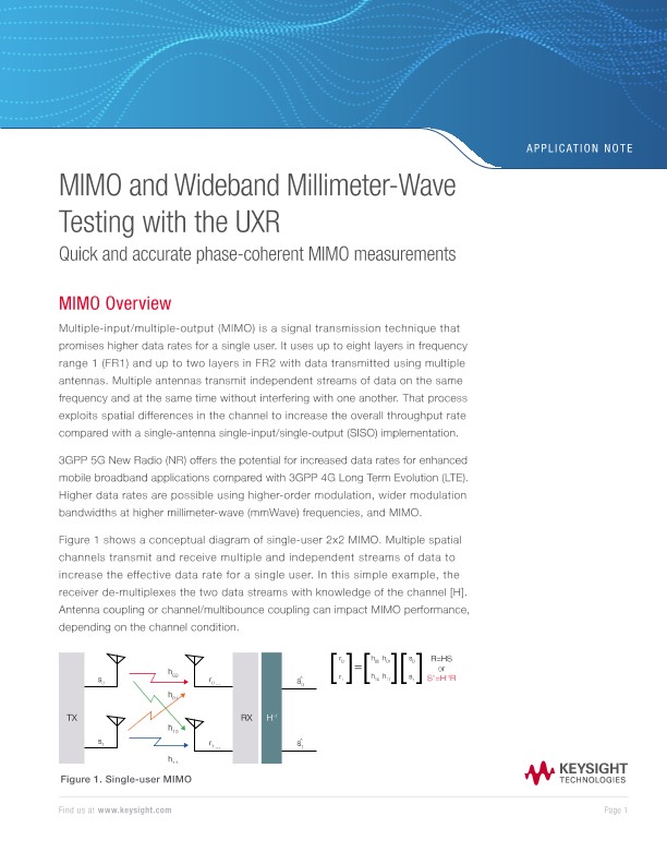 MIMO and Wideband Millimeter-Wave Testing with the UXR