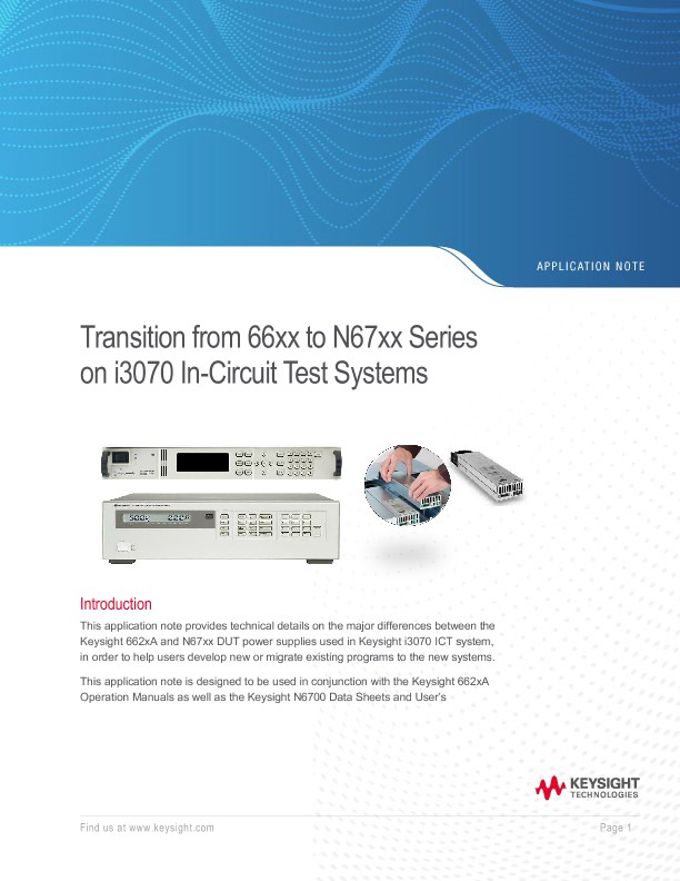 Transition from 66xx to N67xx Series on i3070 In-Circuit Test Systems