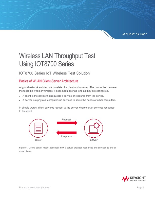 Wireless LAN Throughput Test Using IOT8700 Series