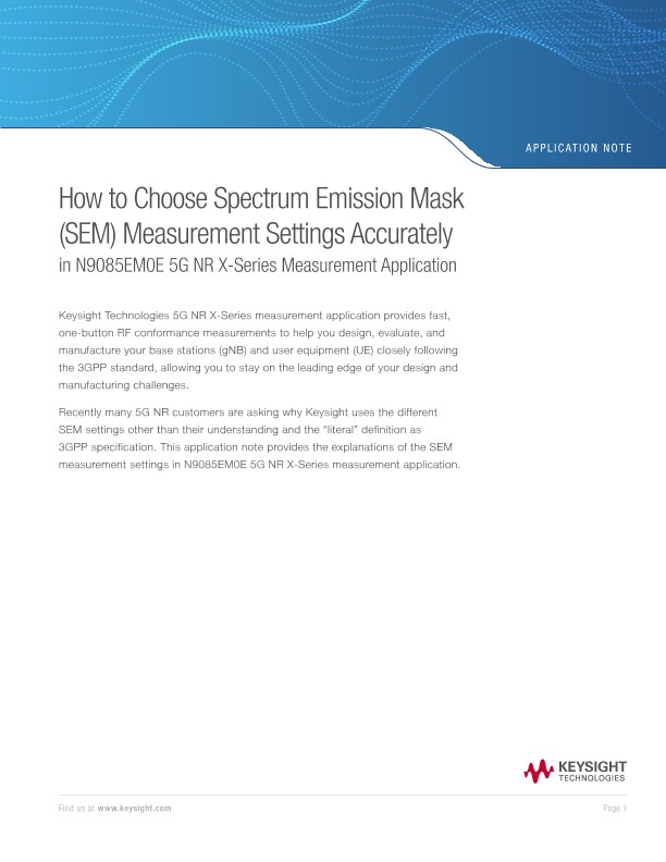 How to Choose Spectrum Emission Mask (SEM) Measurement Settings Accurately