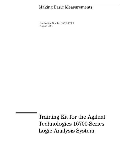 16700 Series Training Guide Agilent HP Keysight 16700-97013 