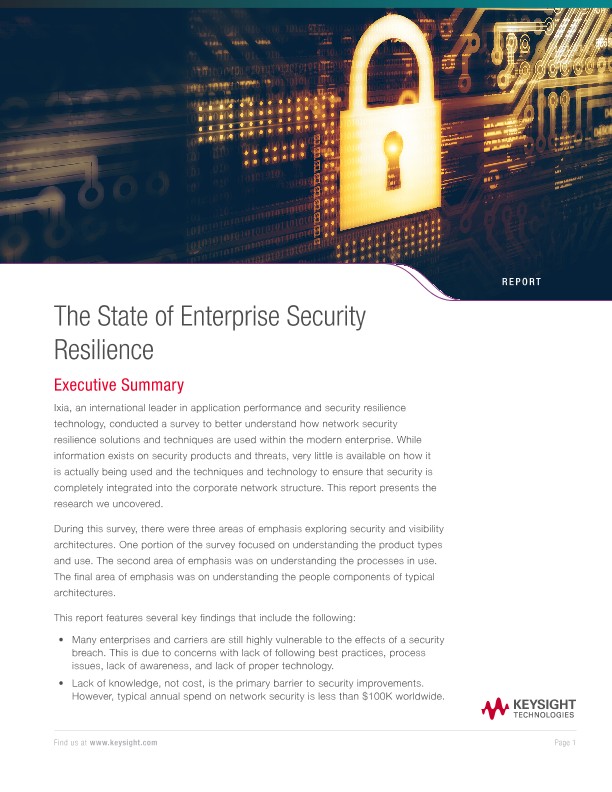 The State of Enterprise Security Resilience