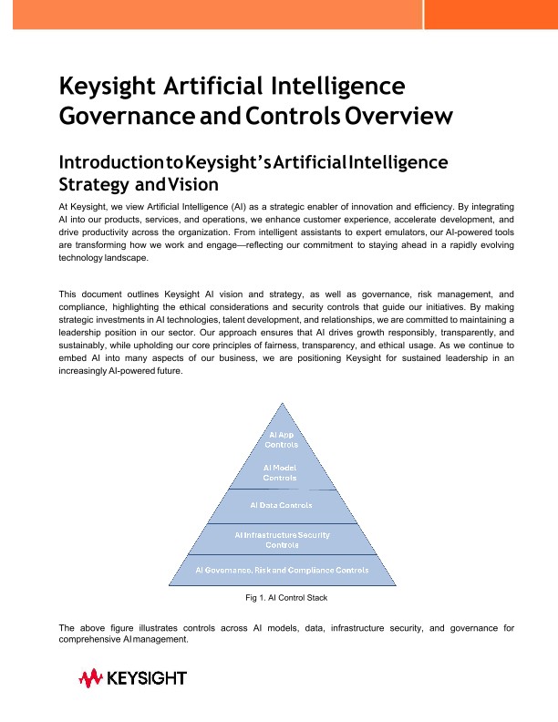 Keysight Artificial Intelligence Governance and Controls Overview