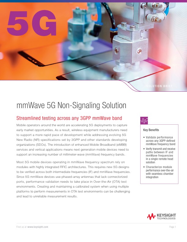 mmWave 5G Non-Signaling Solution 