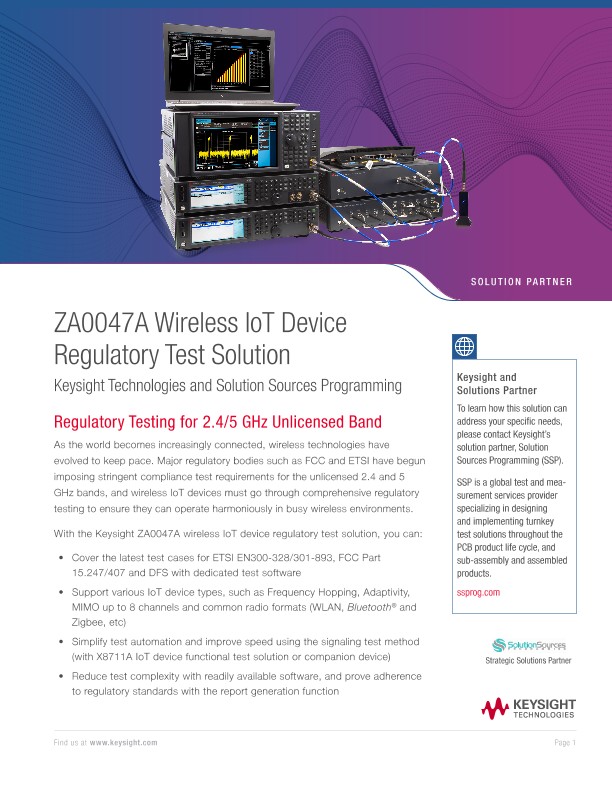 ZA0047A Wireless IOT Device Regulatory Test Solution