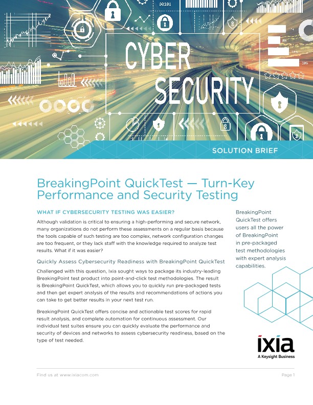 BreakingPoint QuickTest — Turn-Key Performance and Security Testing