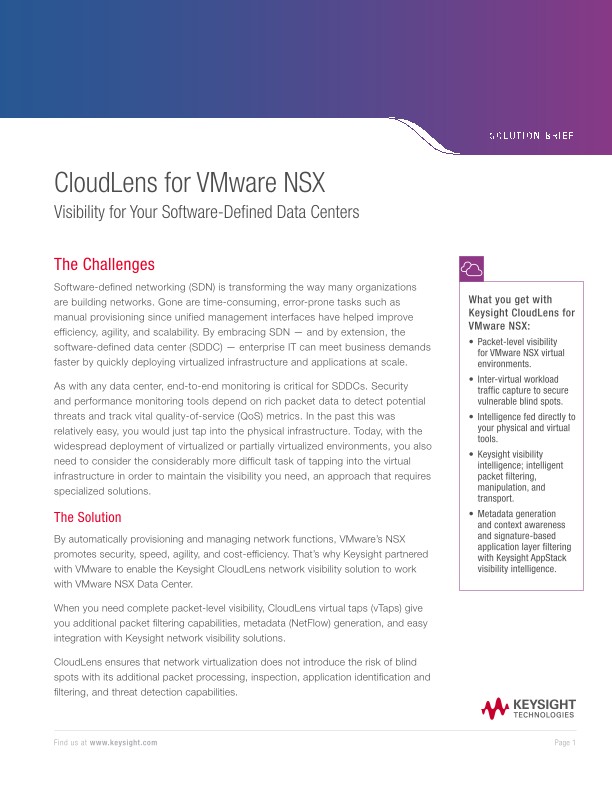 CloudLens for VMware NSX