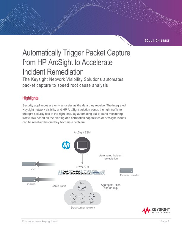Automatically Trigger Packet Capture from HP ArcSight to Accelerate Incident Remediation