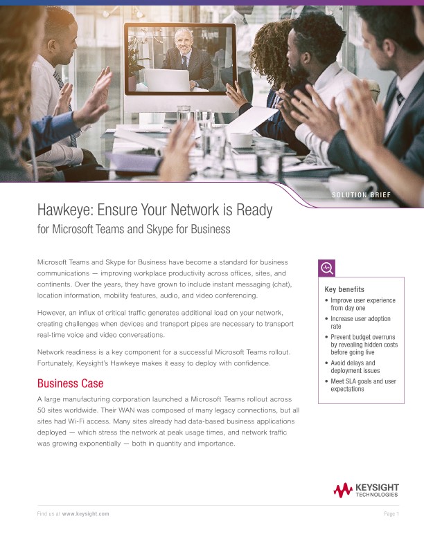 Hawkeye: Ensure Your Network is Ready for Microsoft Teams and Skype for Business