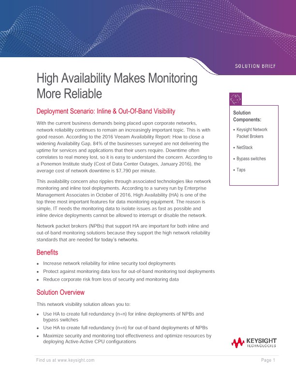 High Availability Makes Monitoring More Reliable