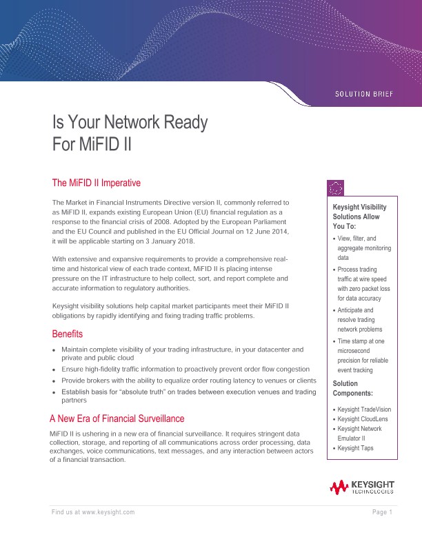 Is Your Network Ready For MiFID II