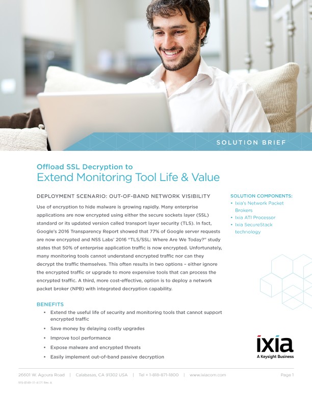 Offload SSL Decryption to Extend Monitoring Tool Life and Value