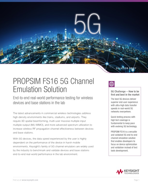 PROPSIM FS16 5G Channel Emulation Solution