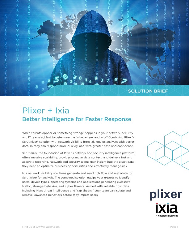 Plixer + Keysight: Better Intelligence for Faster Response