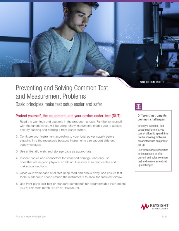 Preventing and Solving Common Test and Measurement Challenges