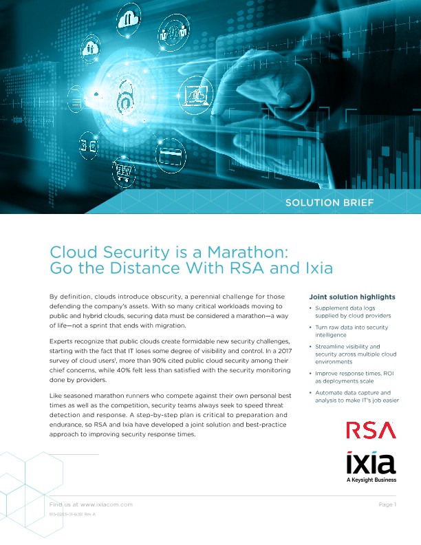 Cloud Security is a Marathon: Go the Distance with RSA and Ixia