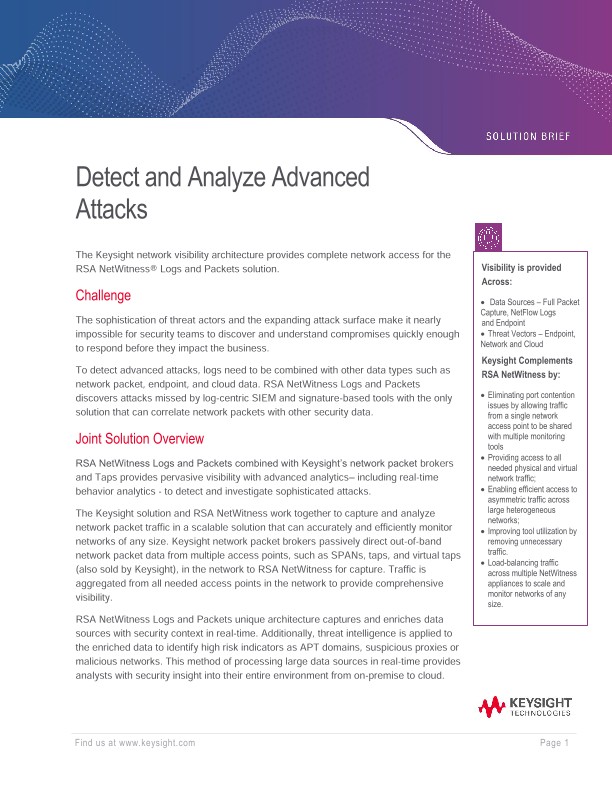 RSA NetWitness and Ixia Solution Brief