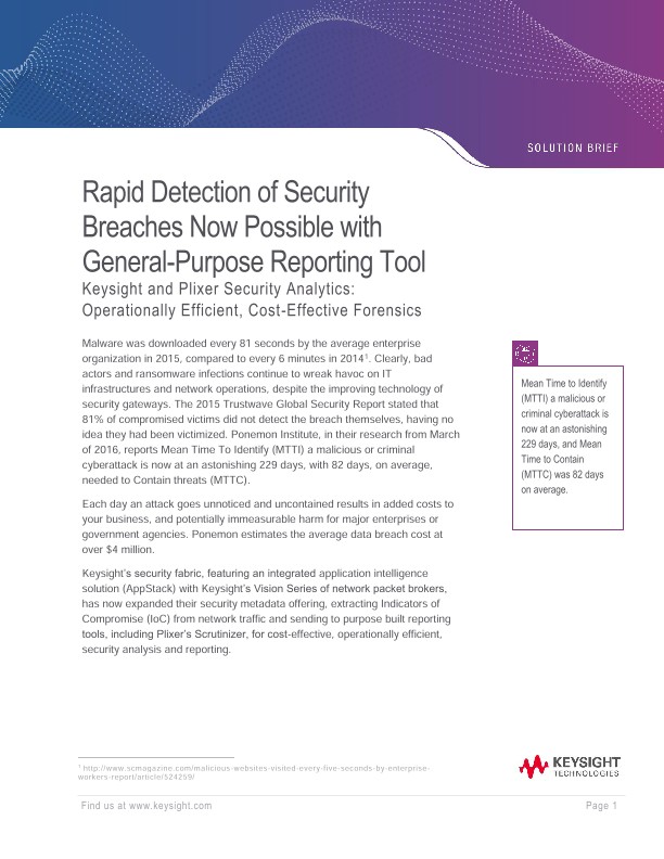 Rapid Detection of Security Breaches Now Possible with General-Purpose Reporting Tool