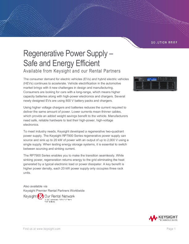 Regenerative Power Supply – Safe and Energy Efficient