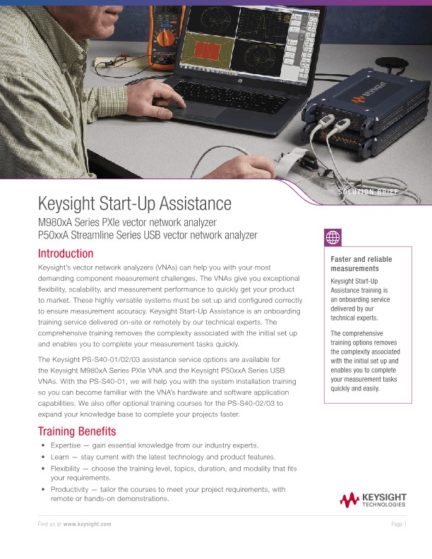 Keysight Start-Up Assistance