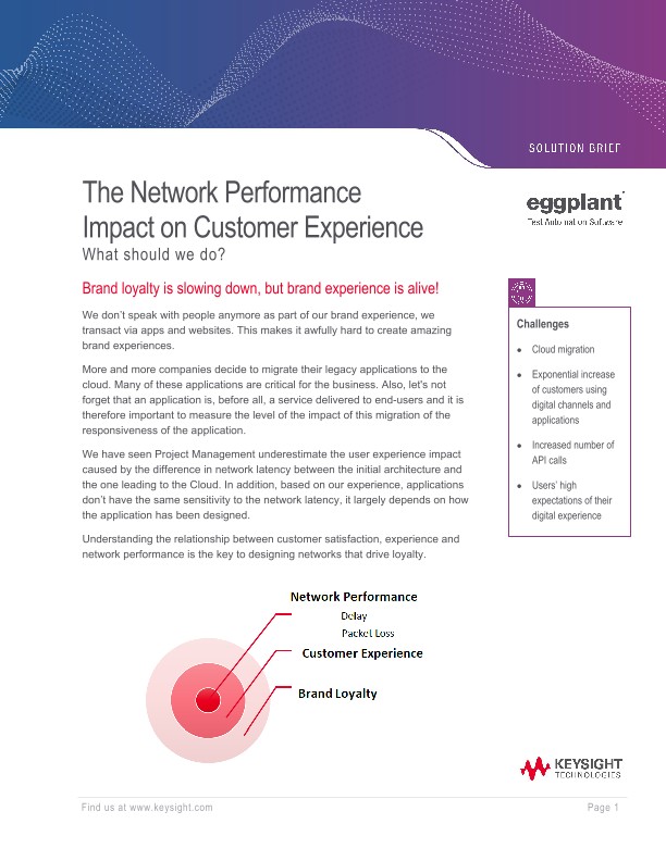 The Network Performance Impact on Customer Experience