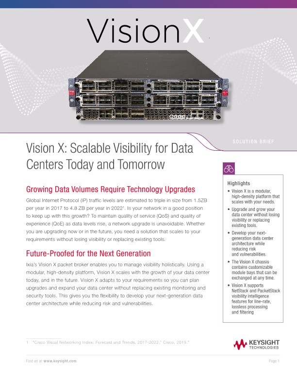 Vision X: Scalable Visibility for Data Centers Today and Tomorrow