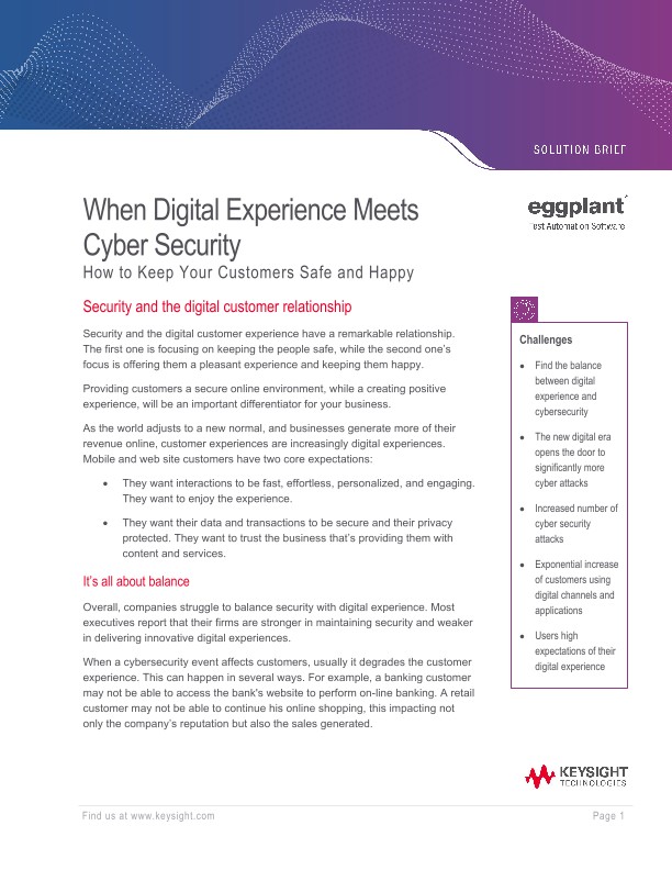 When Digital Experience Meets Cyber Security